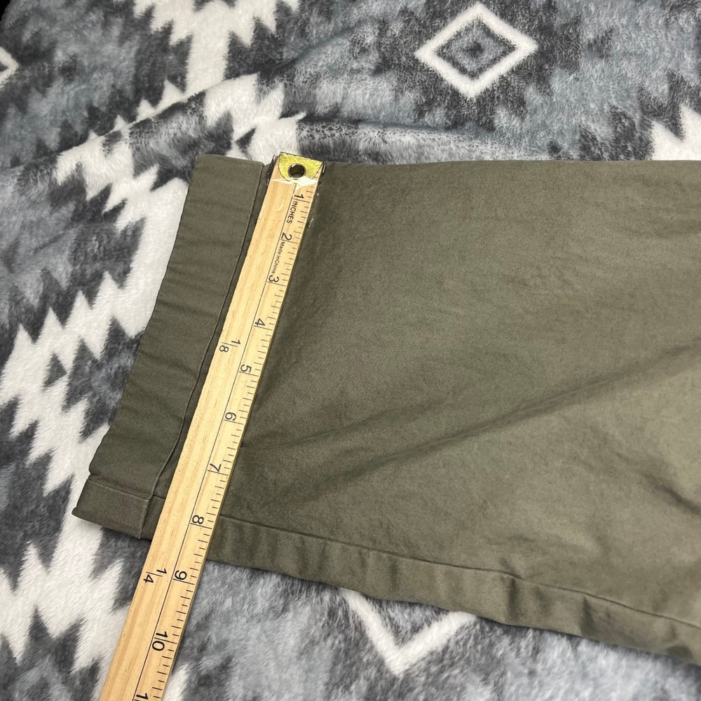 Polo Ralph Lauren Mens Pleated Chino Pants Olive Green Cotton Straight Leg 35x31 - Picture 6 of 10